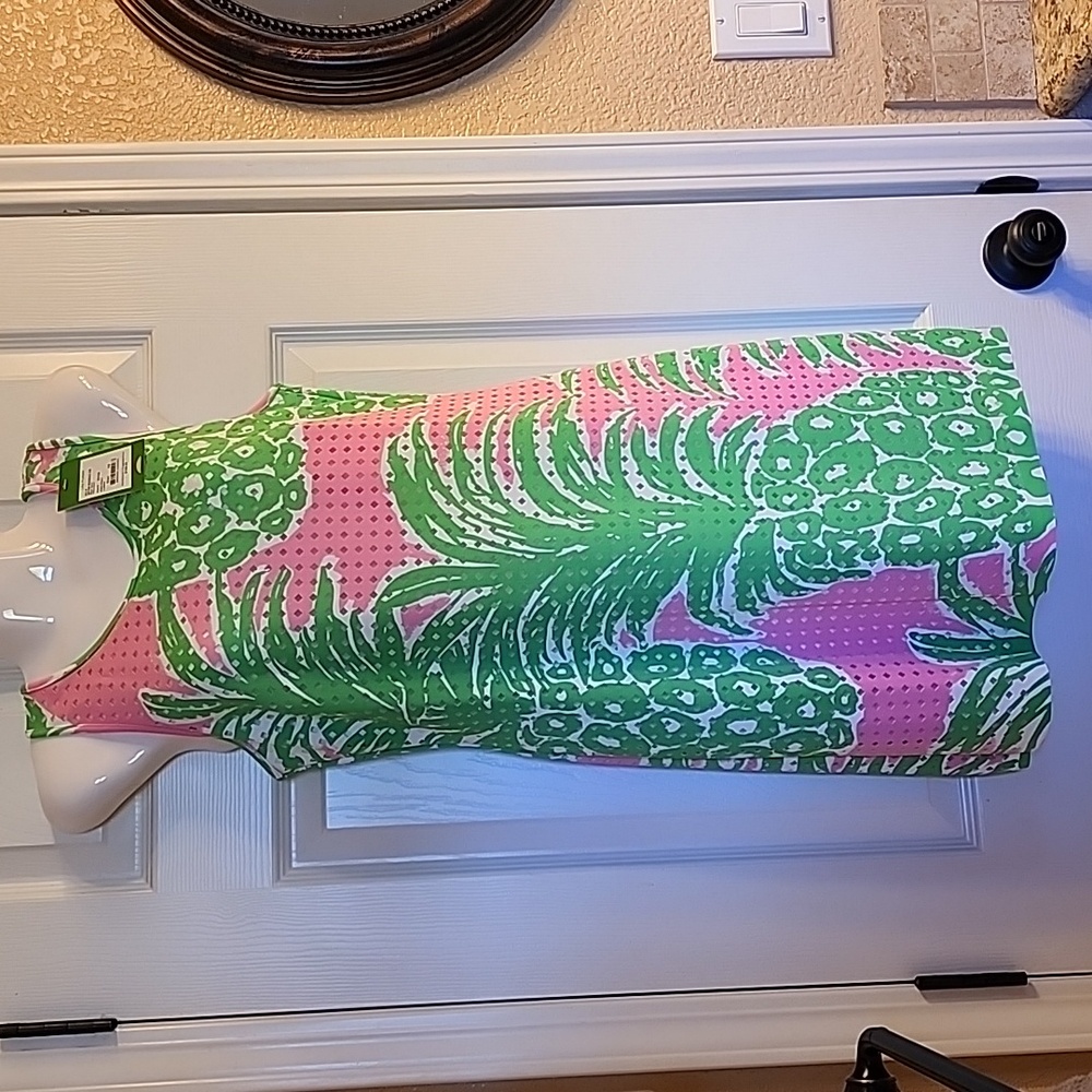 NWT Lilly Pulitzer Perla Shift Dress Pink Pout Flamenco Pineapple Women's Sz XS